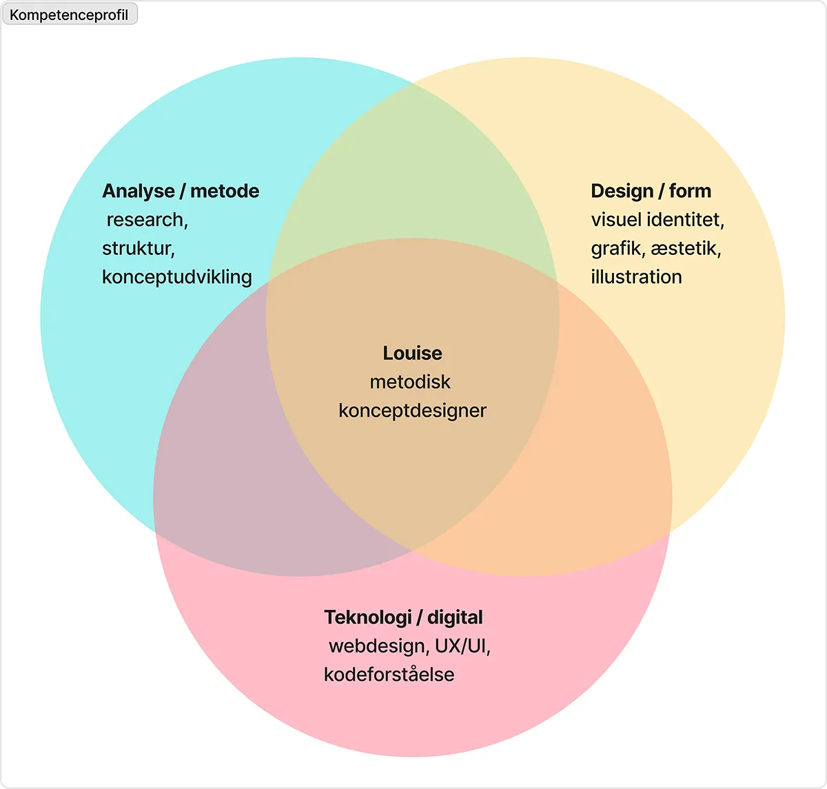 Venn diagram med kompetenceprofil